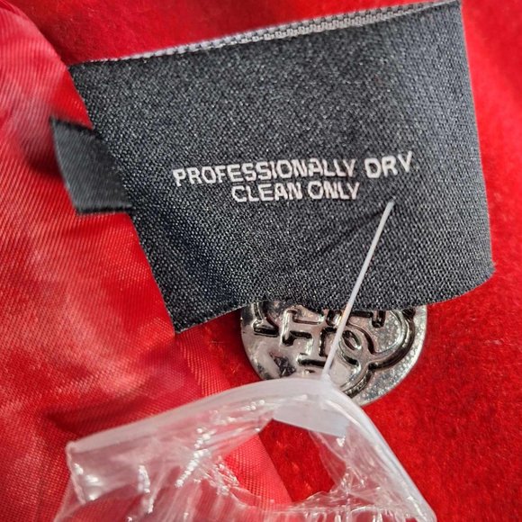 Guess Moda International Red Skirt Bottom Pea Coat Size Small - Picture 12 of 13